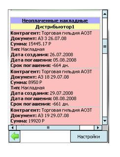 stmt2.jpg Отчет «Информация о торговой точке», раздел «Неоплаченные накладные» программы «ST Мобильная Торговля»